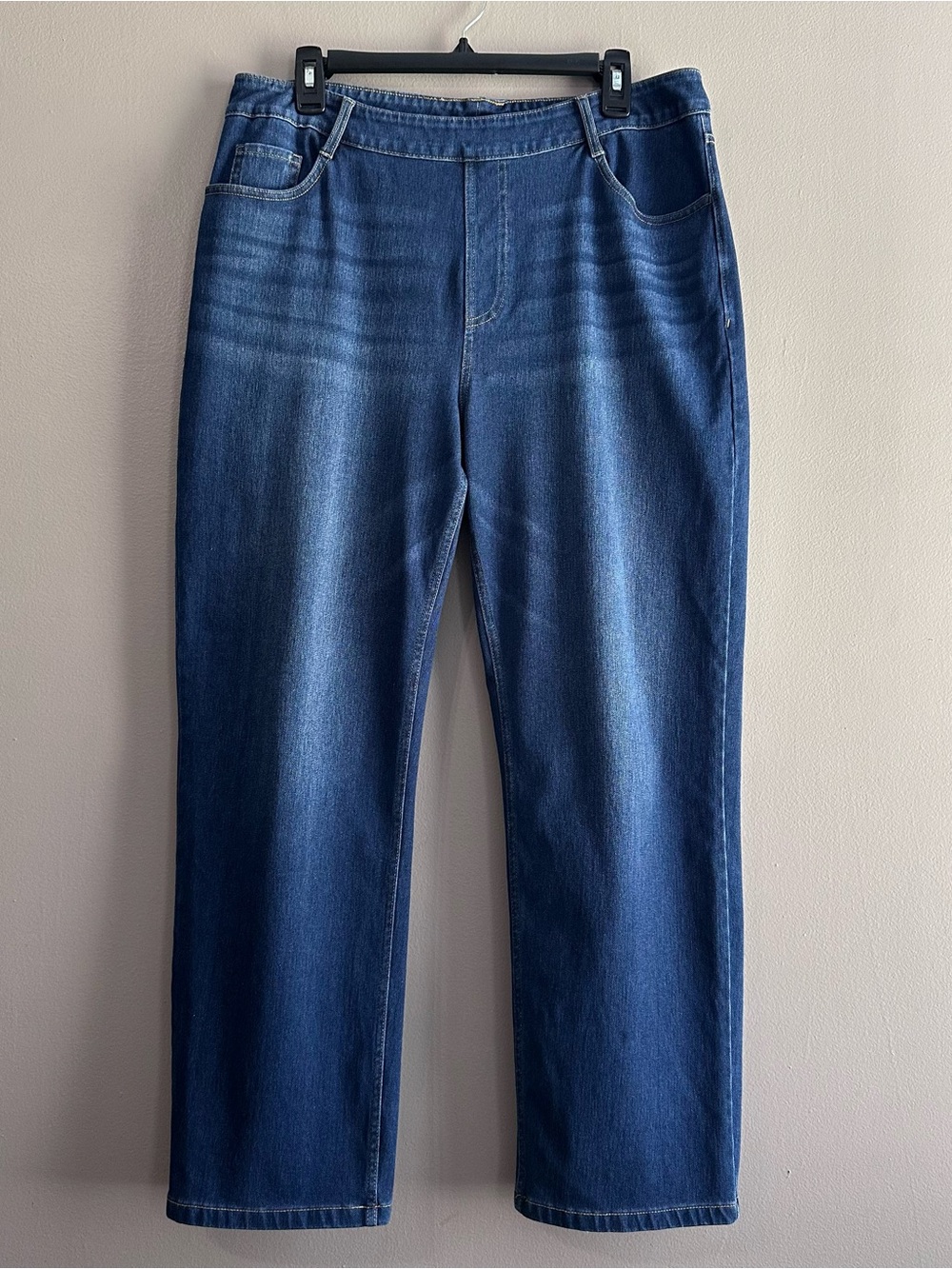 Halara Flex Denim High Waisted Pockets Straight Leg Jeans Womens XL Petite